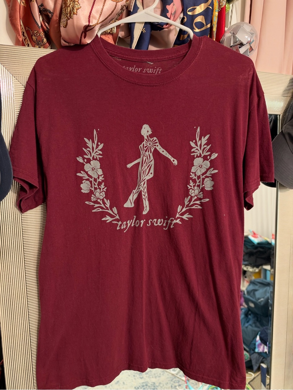 Taylor Swift Burgundy Short Sleeve Graphic Tee
